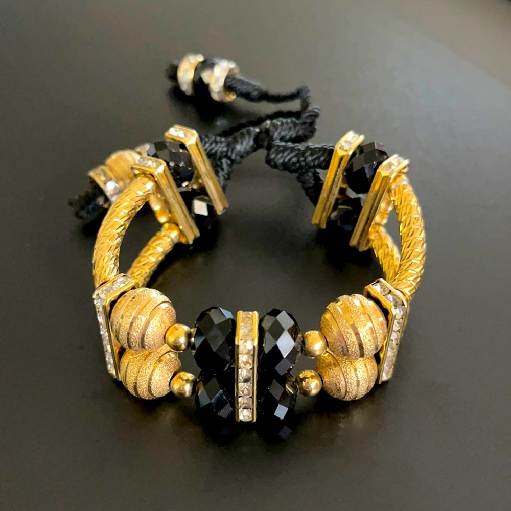 Gold Played Drawstring Bracelet